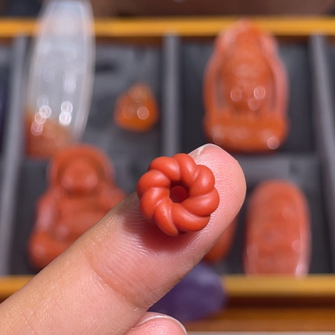 南红玛瑙未镶嵌配饰麻花扣10.5不退换