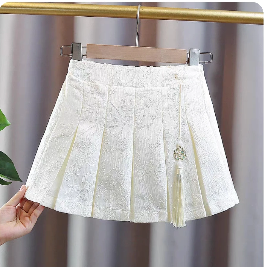 女童新中式半身百褶裙【没有吊坠实物为准】