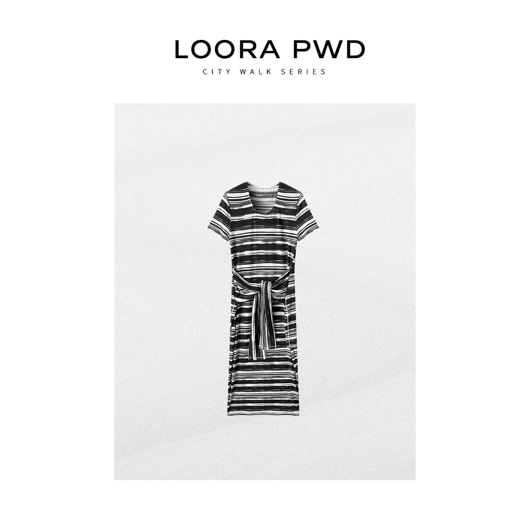 LOORAPWD/罗拉密码   黑白条纹连衣裙25CJBC0094N