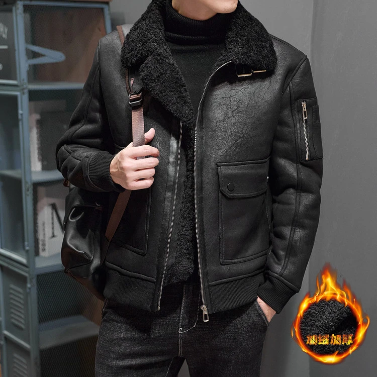 男休闲男士潮流时尚韩版秋冬百搭立领短款翻领帅气加绒春季修身