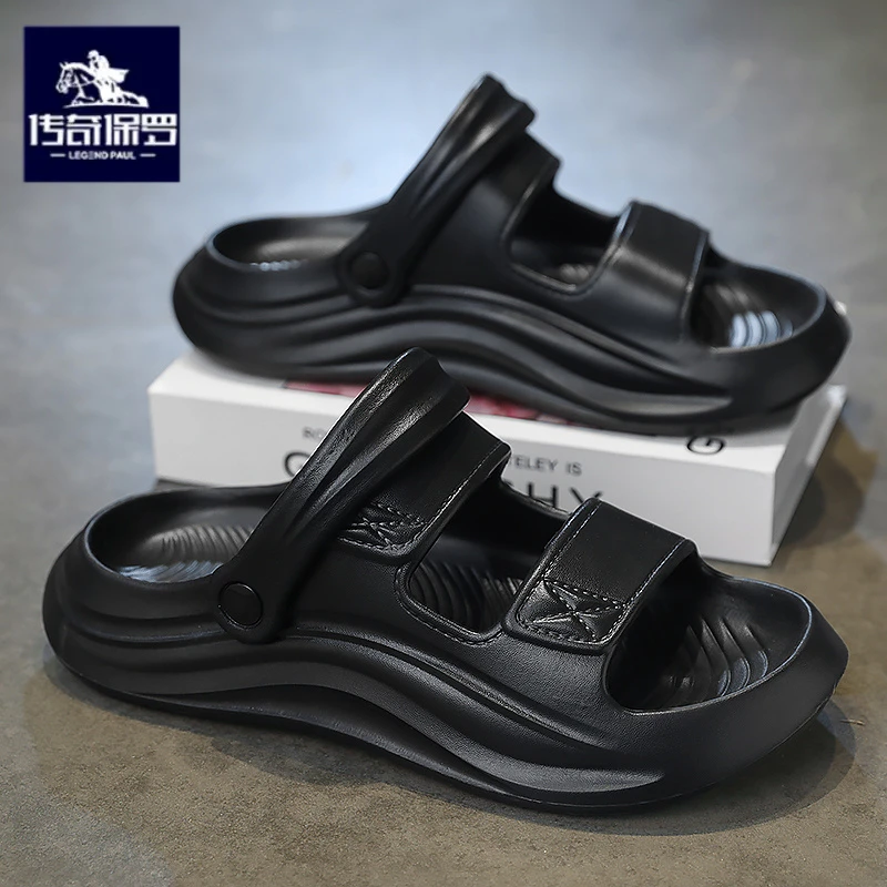 传奇保罗正版拖鞋男夏季外穿防滑耐磨凉拖开车软底踩屎感沙滩凉鞋