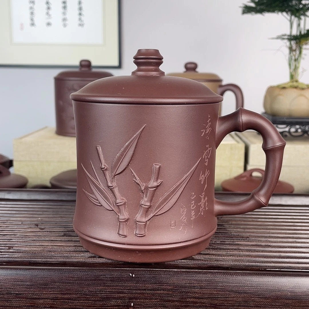 茶杯紫砂紫砂盖杯500cc
