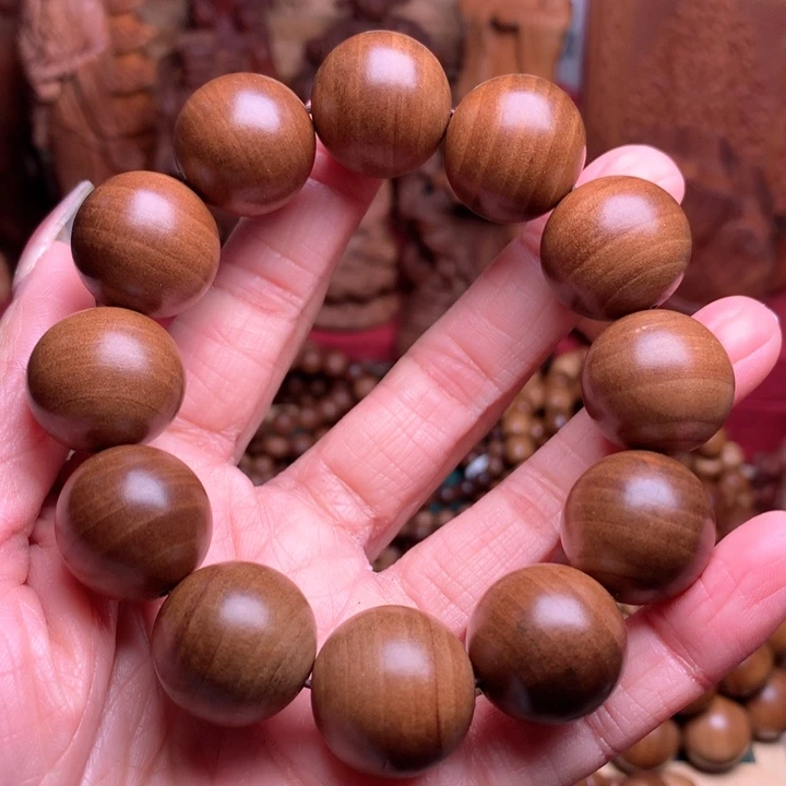 檀香木其他老山檀手把件奶香瑕疵