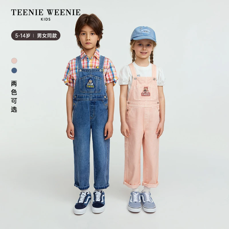TeenieWeenieKids小熊童装25新款复古摩登牛仔背带裤TKTJ256395N
