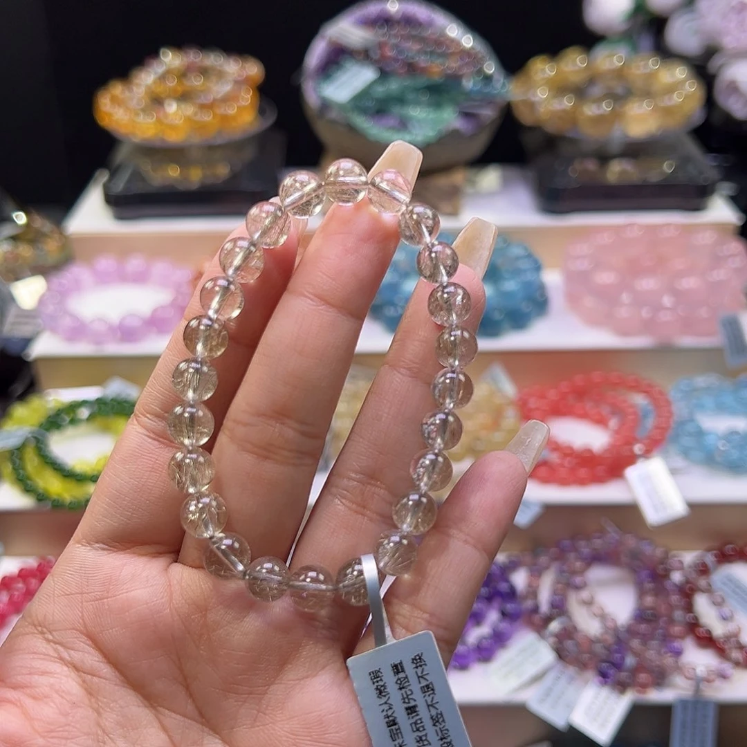 水晶手串未镶嵌魔鬼银发晶7.8m m