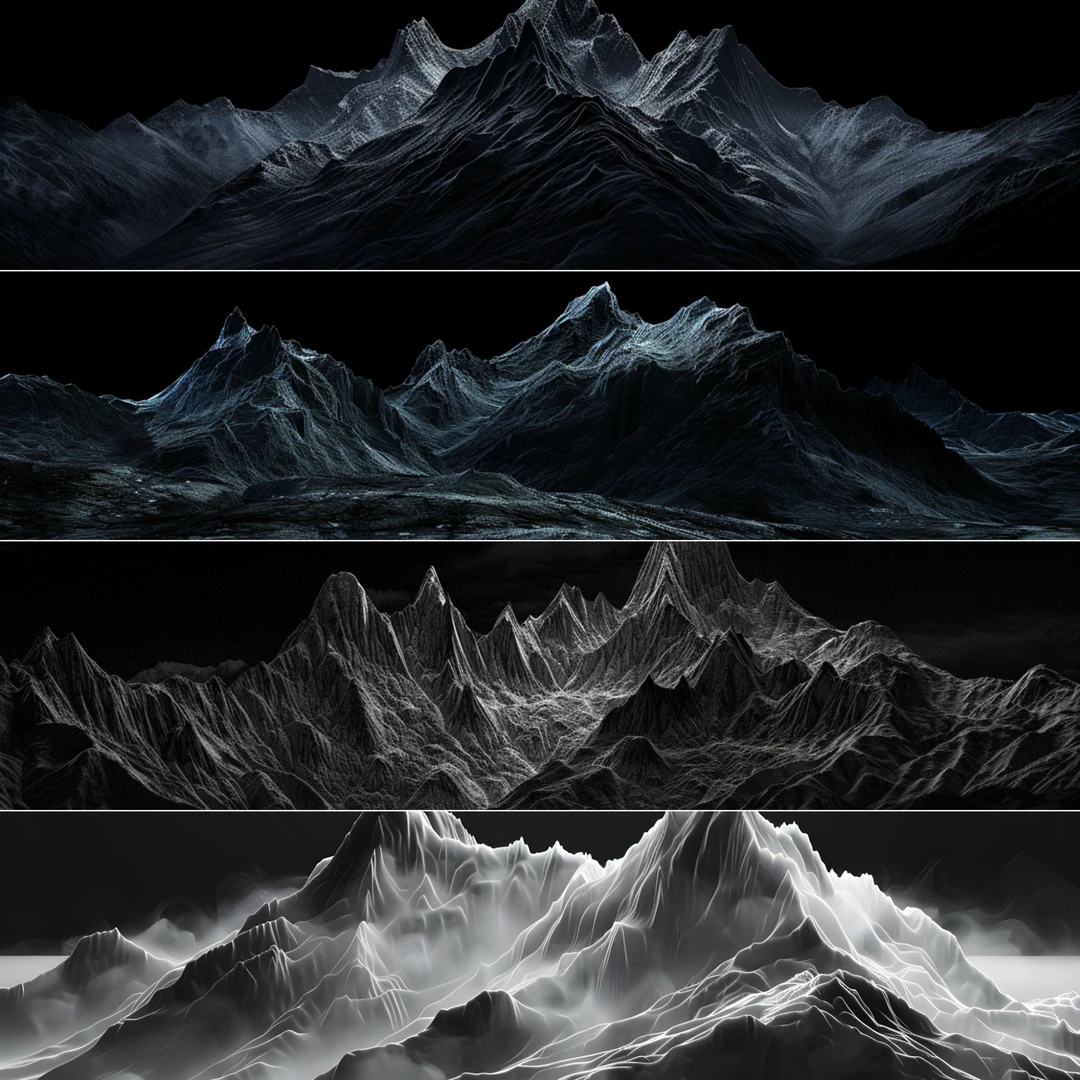 鱼缸背景纸高清3D山脉暗黑风鱼缸背景贴纸造景装饰小米鱼缸背景板