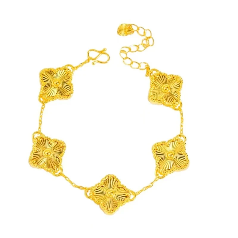 18K 金四合如意镭射手链a21