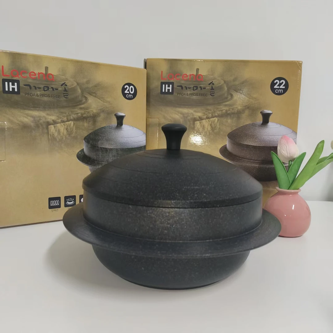 韩国原装进口涂层砂锅，酱汤锅，石锅拌饭锅-电磁炉燃气通用