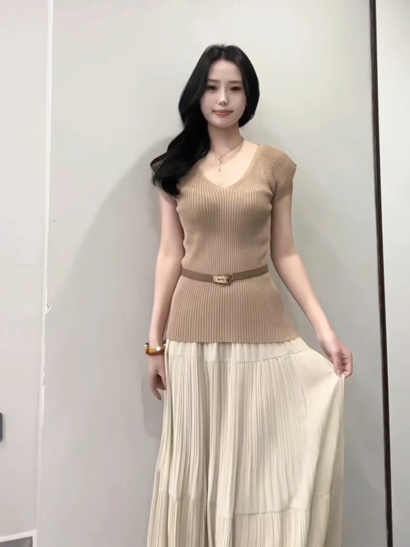 法式千金风慵懒风休闲风时尚套装时尚打底连衣裙高腰显瘦气质针织