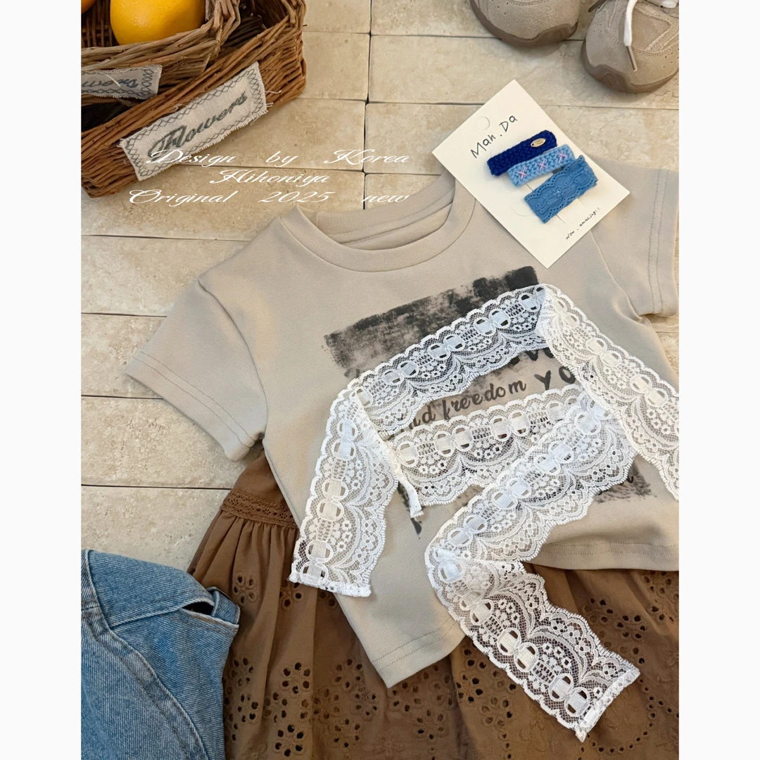 【梦核漫刊】二Hihoniya~2025夏季亲子复古蕾丝飘带亲肤透气短袖