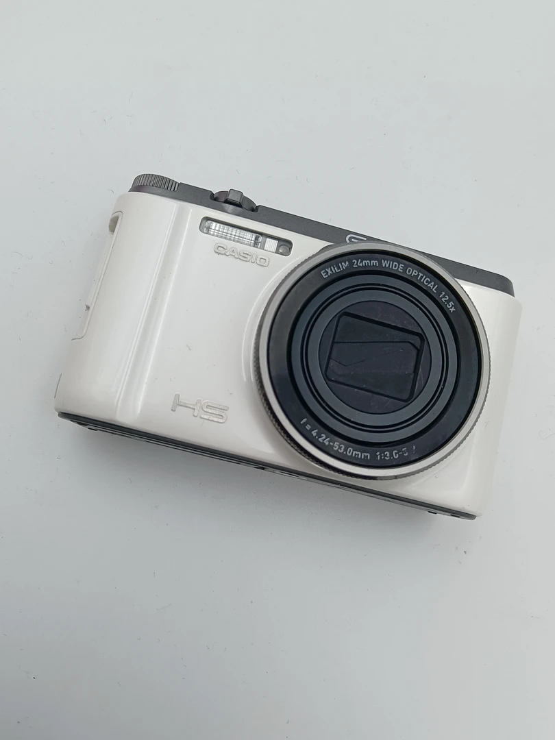 95新 Casio/卡西欧 zr1200高清翻转屏美颜便携数码相机白色自拍