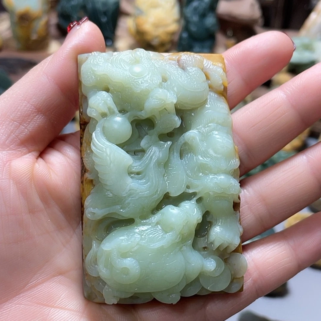 【闪购商品】岫岩河磨玉（透闪石质玉）把件未镶嵌✡****✡