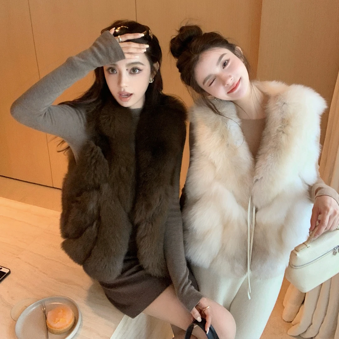 【LILYLIKES】"VTG千金渐变狐"皇冠级蓝狐霜染双色渐变马甲