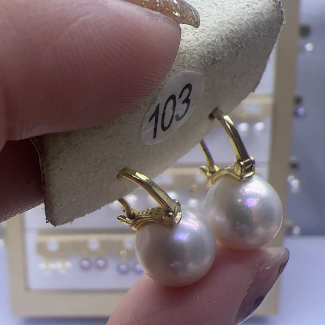 淡水珍珠耳饰银S925镶嵌