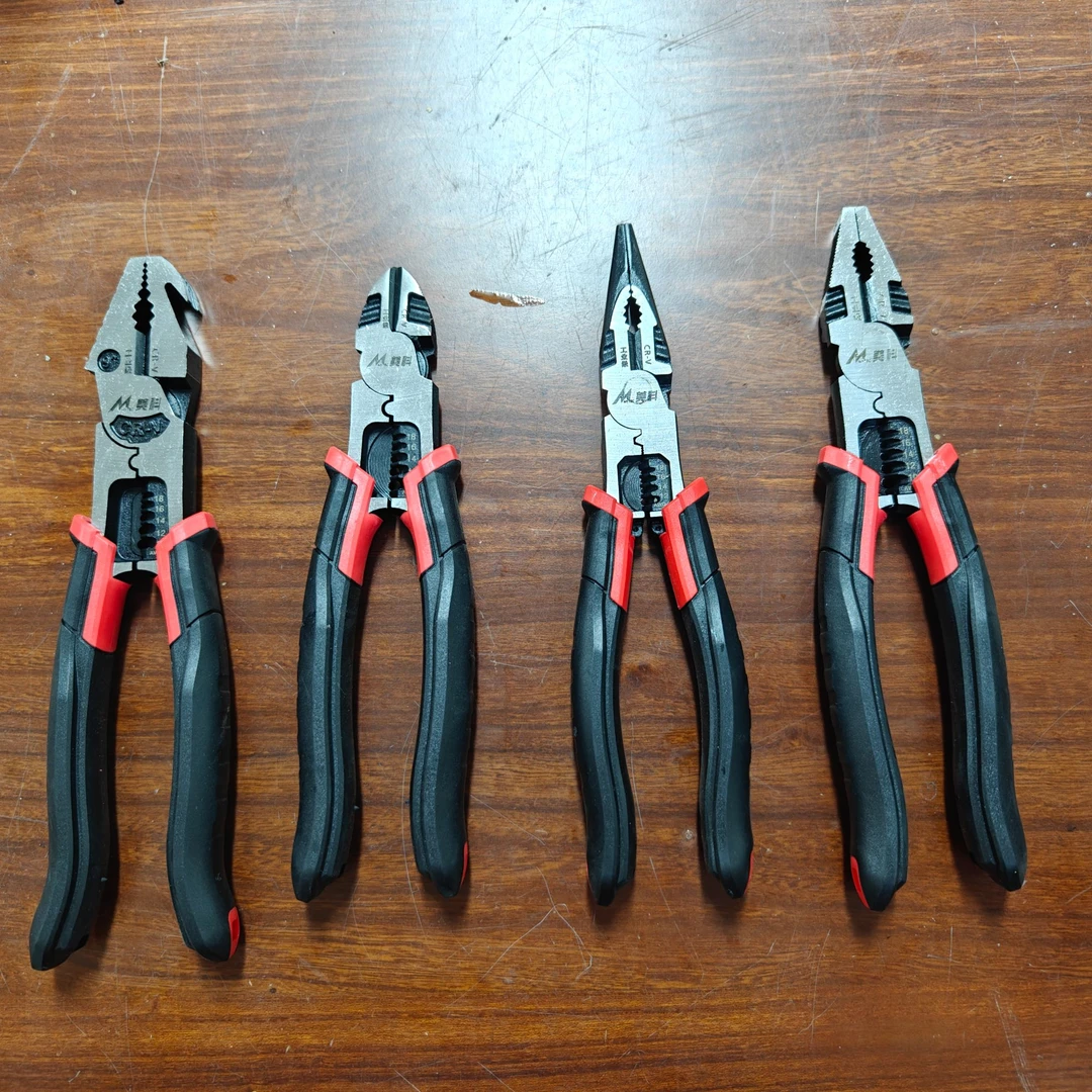 美科工业级多功能钢丝钳老虎钳电工专用尖嘴钳斜嘴钳维修工具