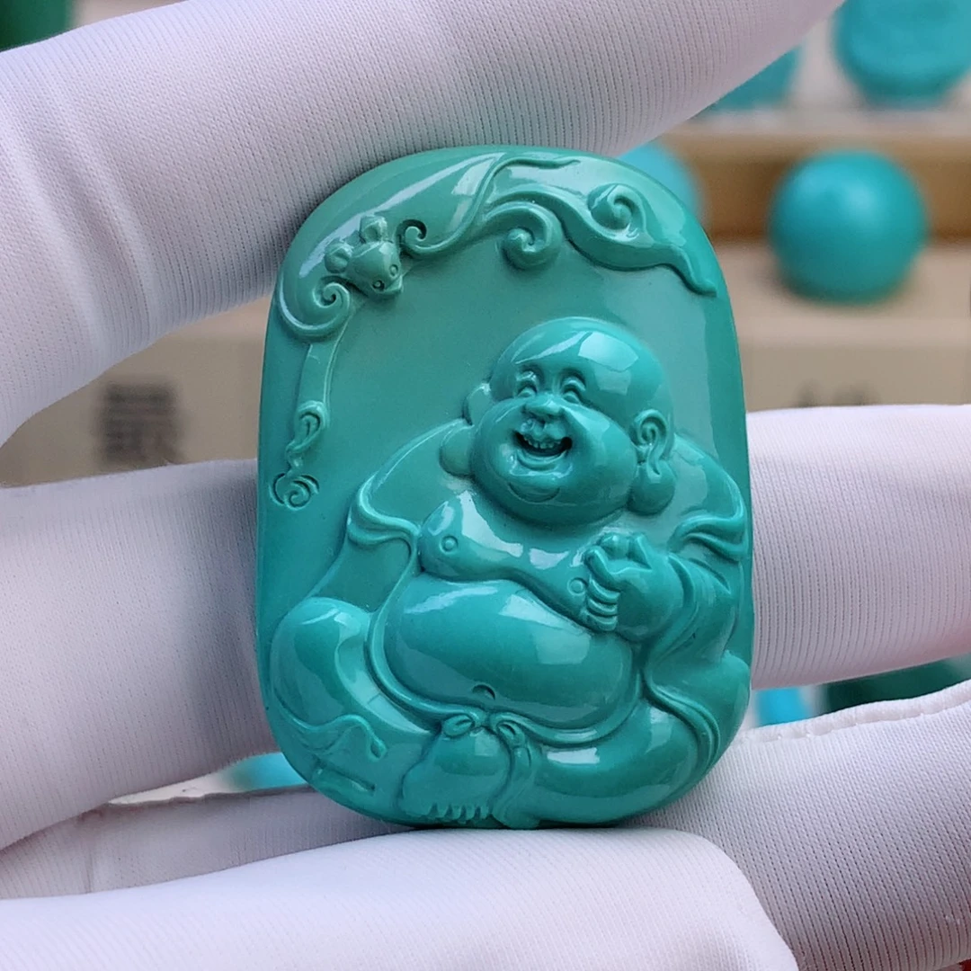 绿松石未镶嵌挂件