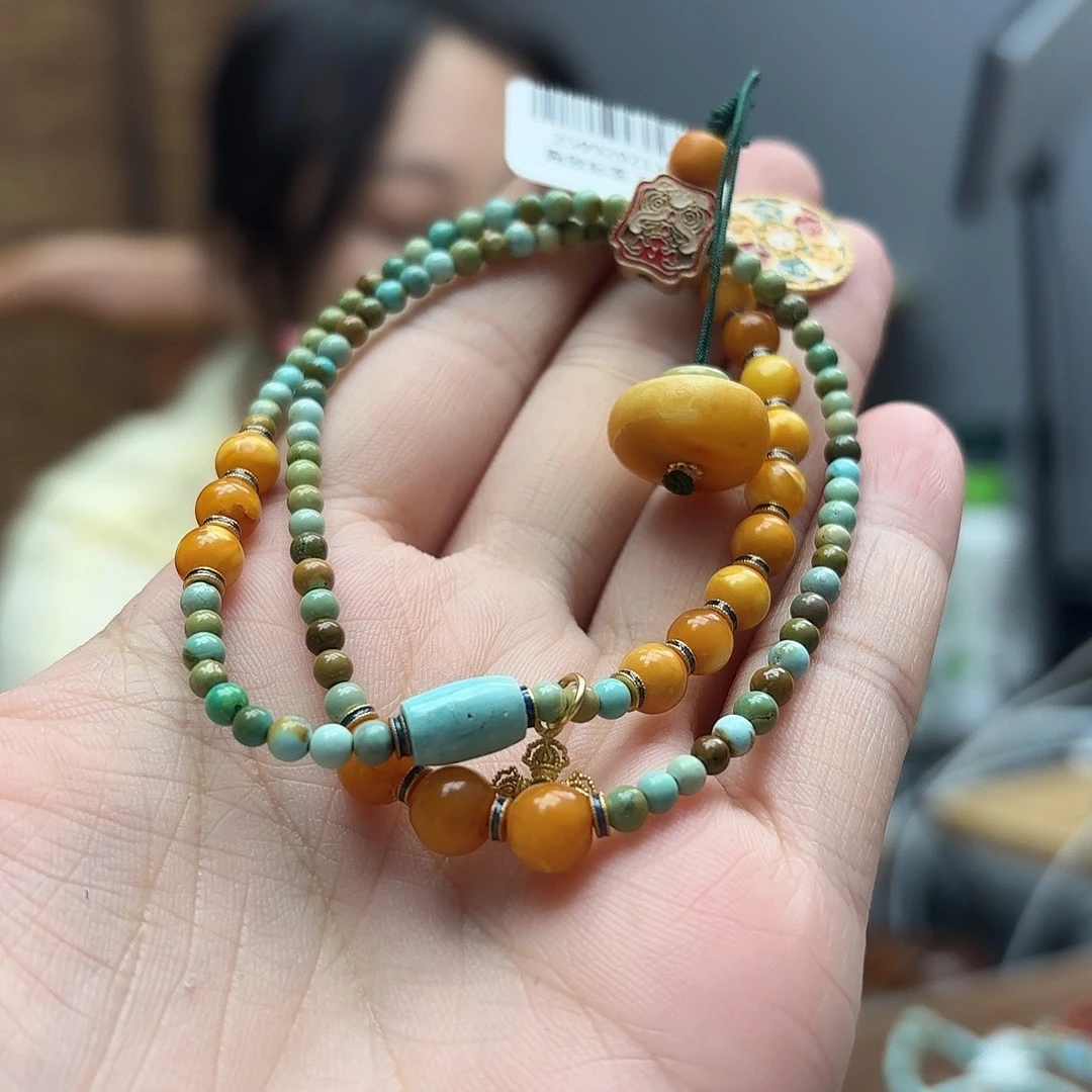 绿松石未镶嵌颈饰双圈