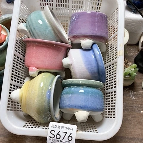 紫砂花盆676微瑕品口厘米6厘米左右尺寸