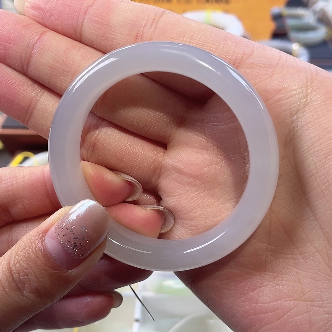 和田玉未镶嵌手镯冰香芋紫老料