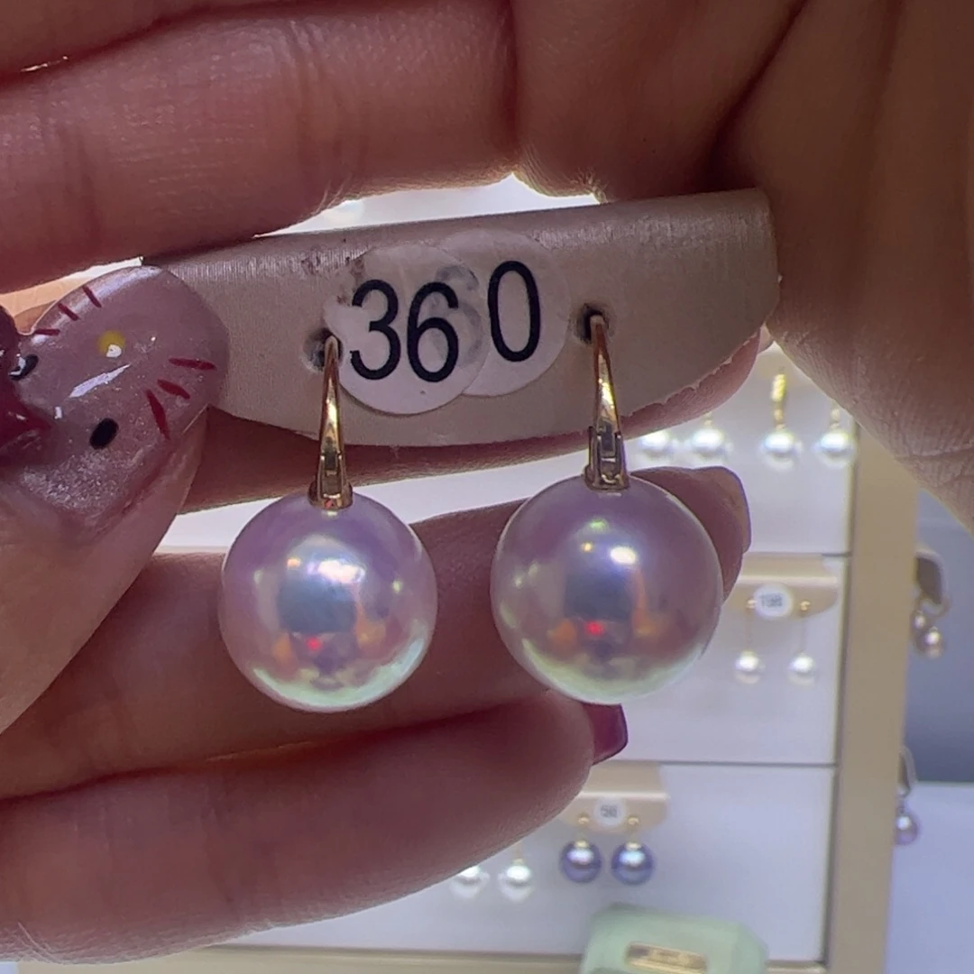 淡水珍珠耳饰18K金镶嵌