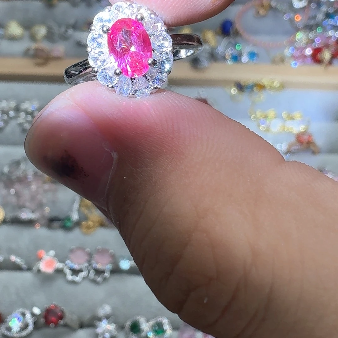 托帕石戒指银S925镶嵌