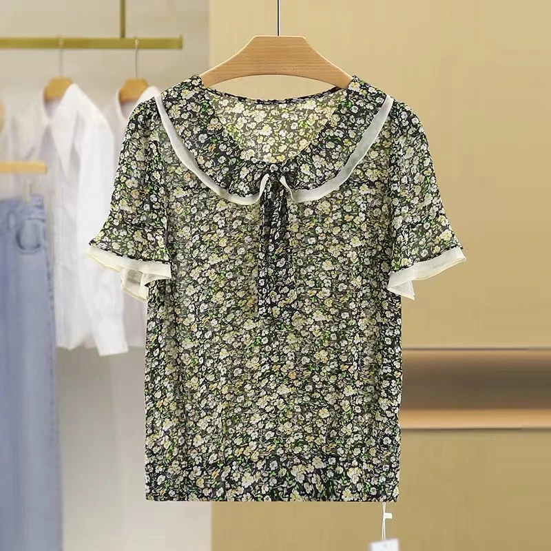 H1980碎花气质洋气时尚休闲百搭夏季宽松上衣L3