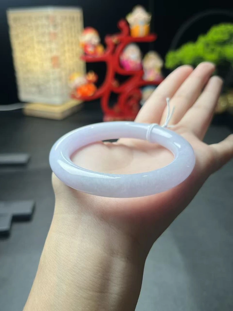 天然.保真.老坑种52+圈-天然缅甸A货翡翠.-粉紫圆条-25090106