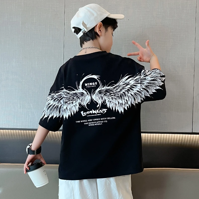 男童夏装T恤短袖套装2025新款儿童中大童夏季半袖洋气衣服小男孩t