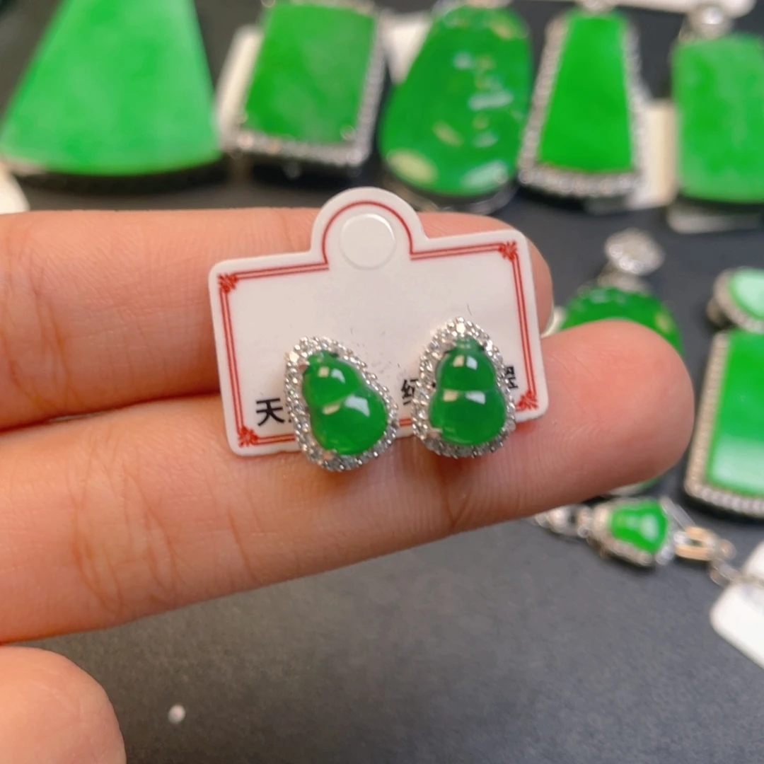 翡翠银S925镶嵌吊坠(不含链)