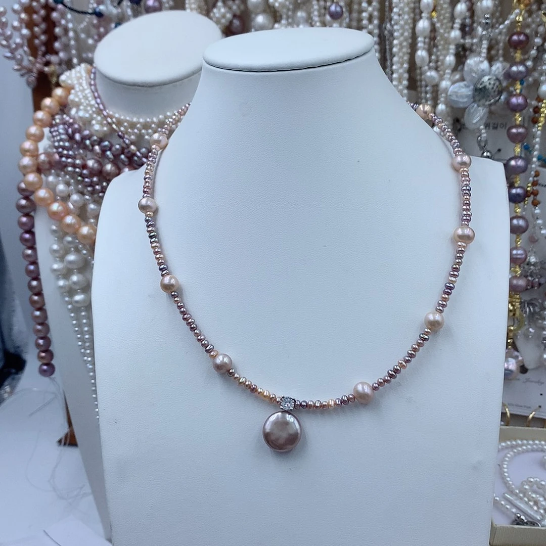 淡水珍珠银S925镶嵌耳饰