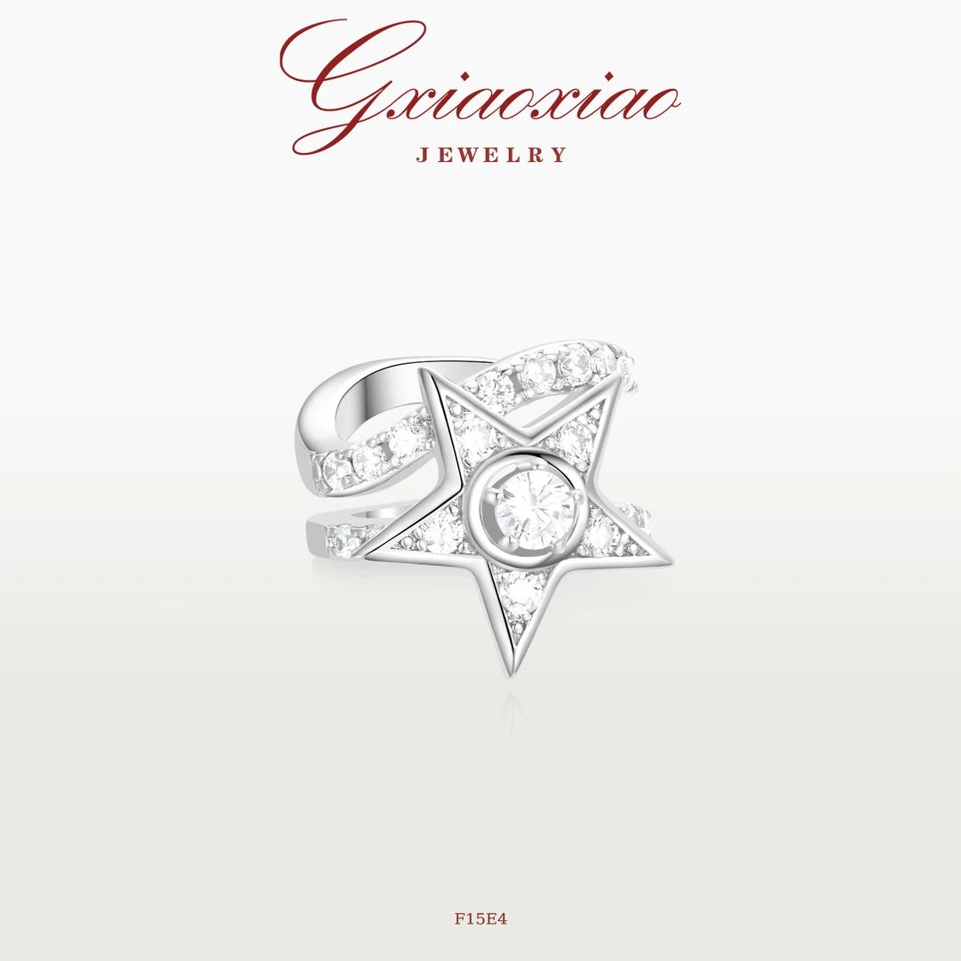 G XIAOXIAO 镀K金 【耀星绮梦】时尚气质百搭五角星耳夹 F15E4