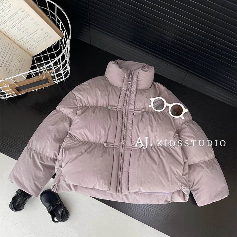 【Umi现货】冬装儿童韩版简约国风盘扣休闲保暖面包立领棉服SJ4702