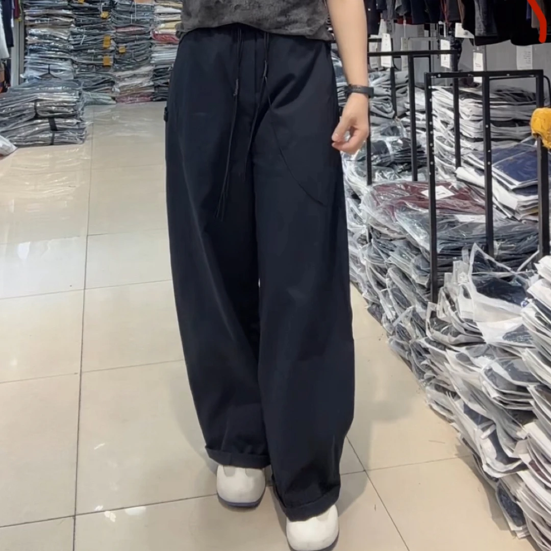 秋季显瘦显高工装休闲裤女2025新款时尚百搭显瘦高腰阔腿弯刀裤