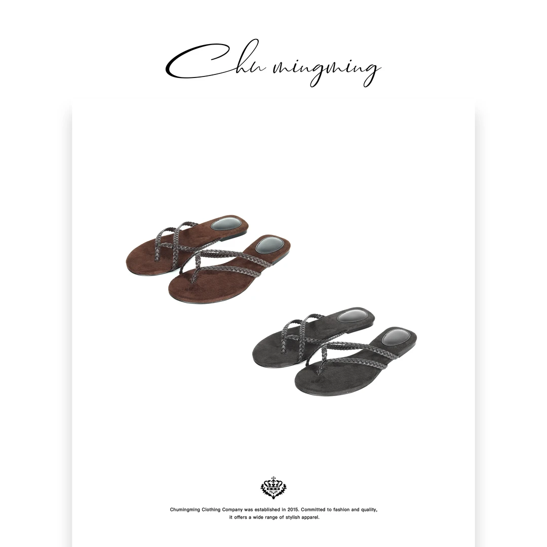 【CHU/2025SSNEW】原创设计编织平底人字拖鞋XZYP2505
