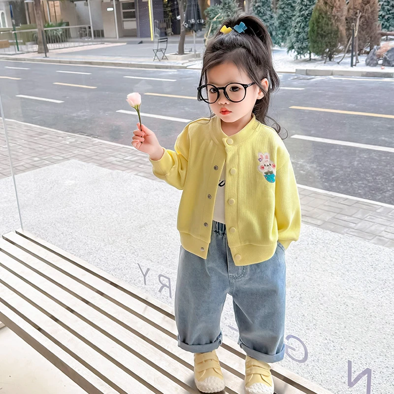 女童春秋季网红上衣夹克2025儿童新款女宝宝休闲外套韩版百搭春装