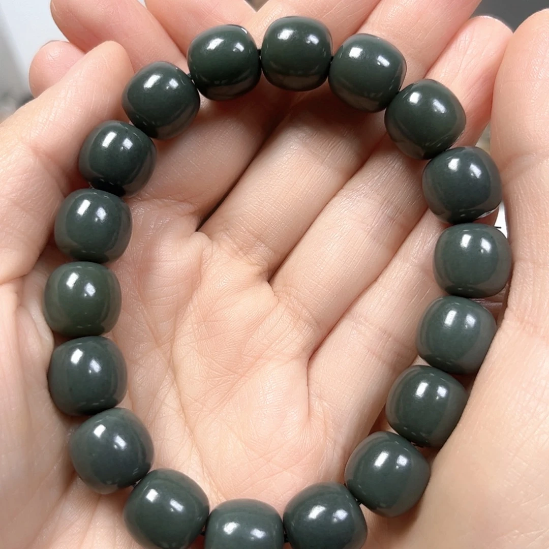 和田玉未镶嵌手链卡12老形珠