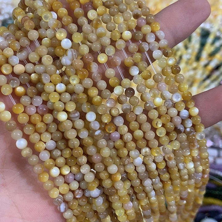 2条4mm黄金贝圆珠