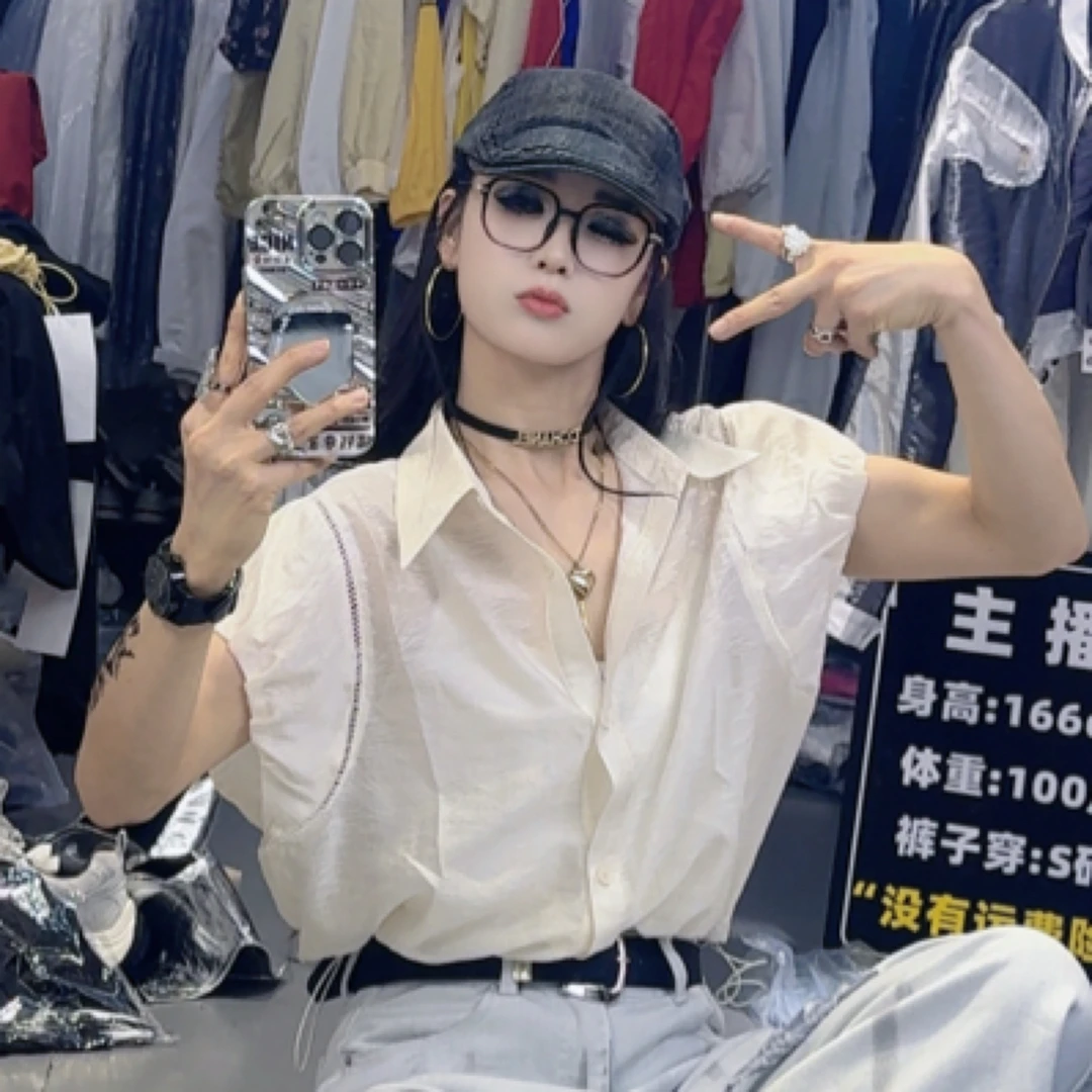 【C度笑笑力推】25508新品时尚美学设计天丝短款衬衫