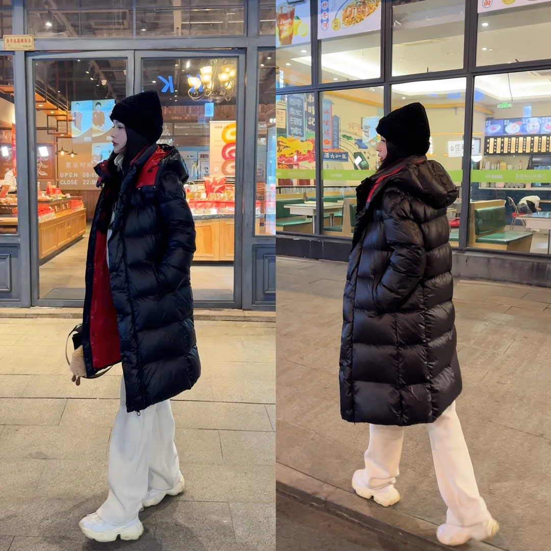 长款内红外黑可脱卸帽90羽绒服外套-MW11