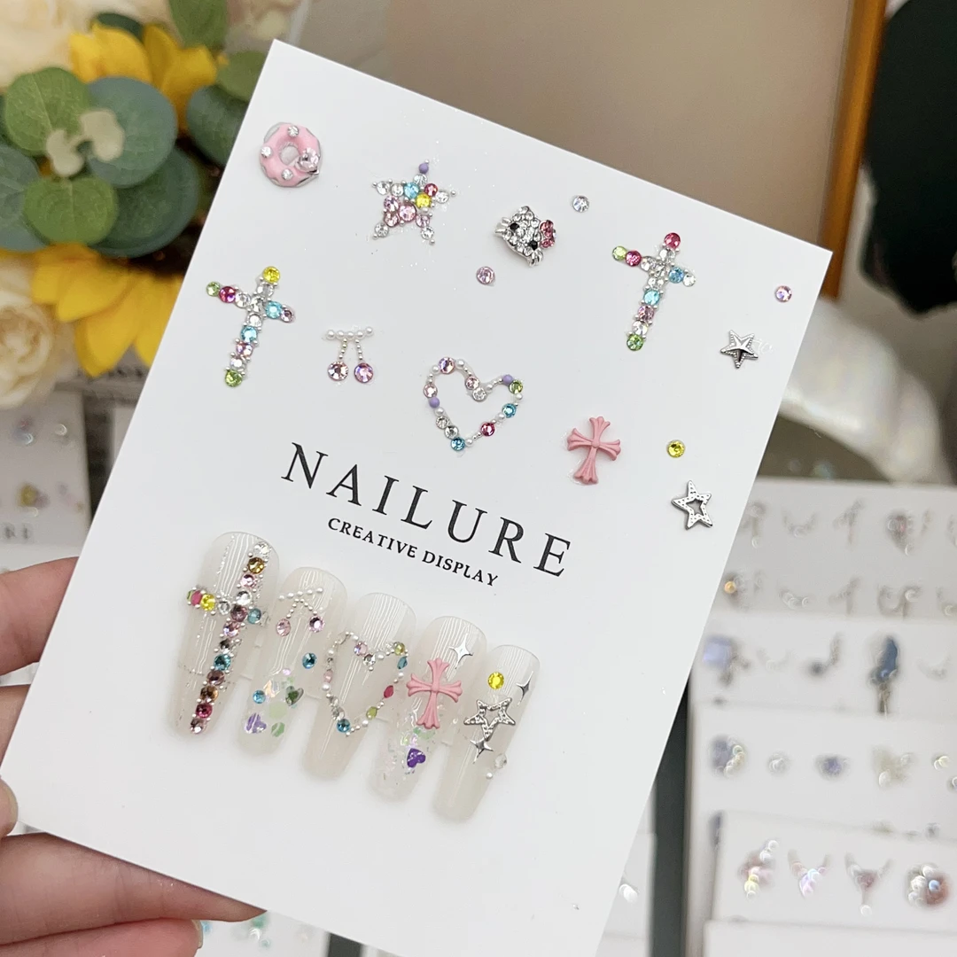 【克罗心kitty】美甲饰品材料包甜美可爱k9平底异形钻指甲组合钻包