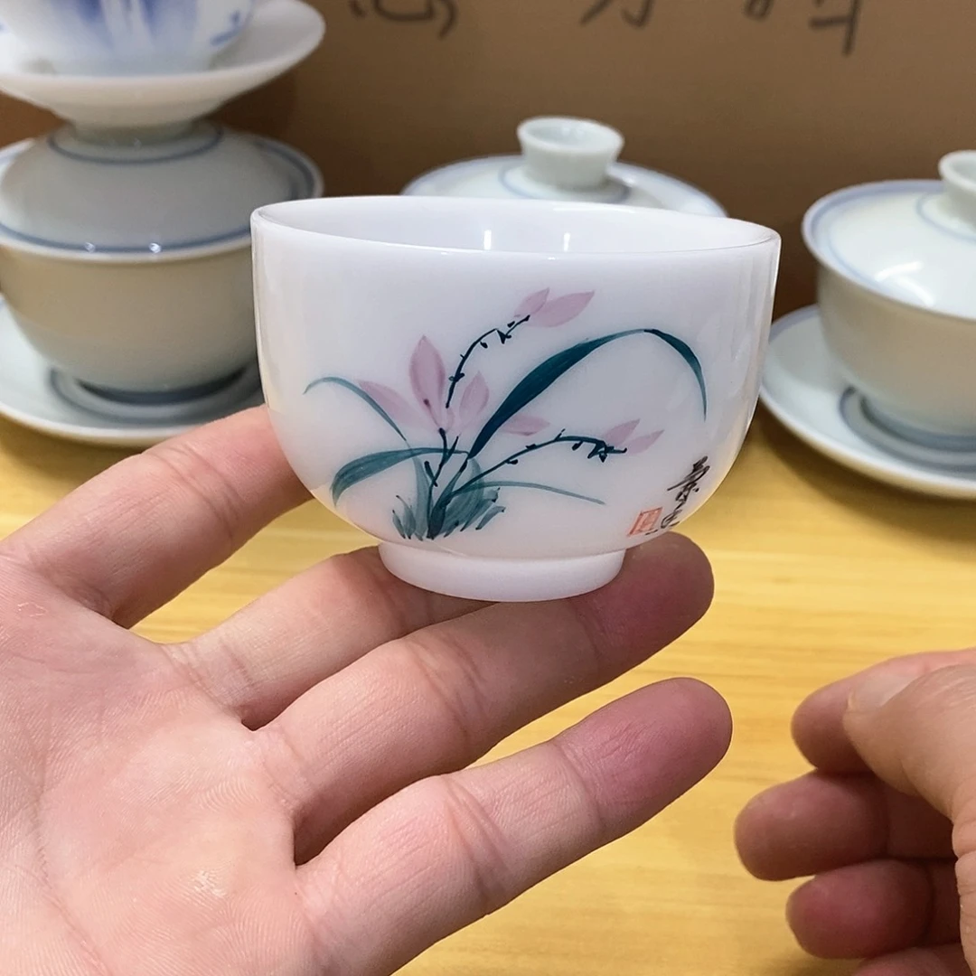 冰种手绘主人杯（瑕）120