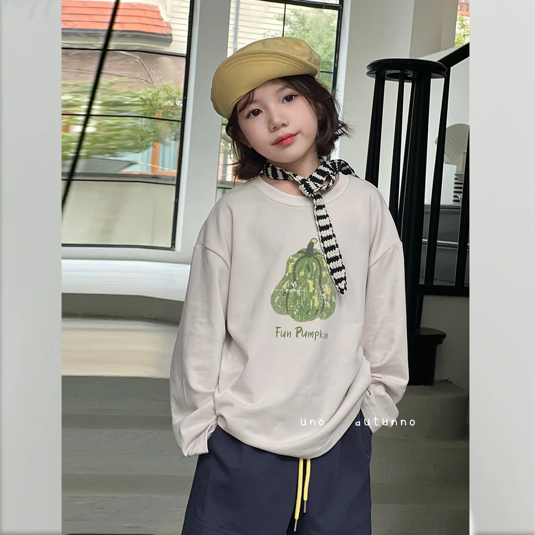 现货「UNO AUTUNNO」【太“南”了】云朵绒女中大图案圆领T恤GD2099