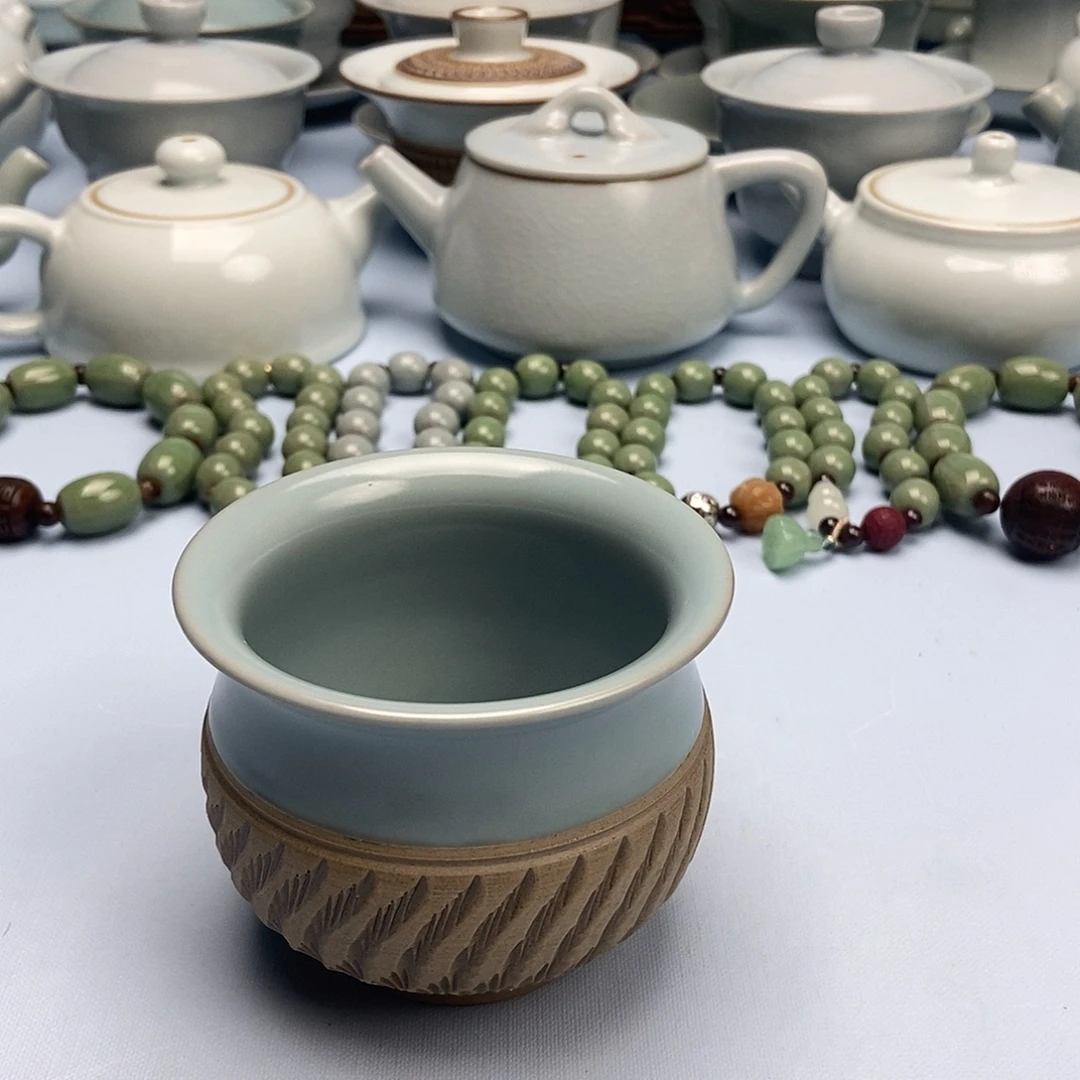 杯仿古重工跳刀卢施杯原矿原釉原产地