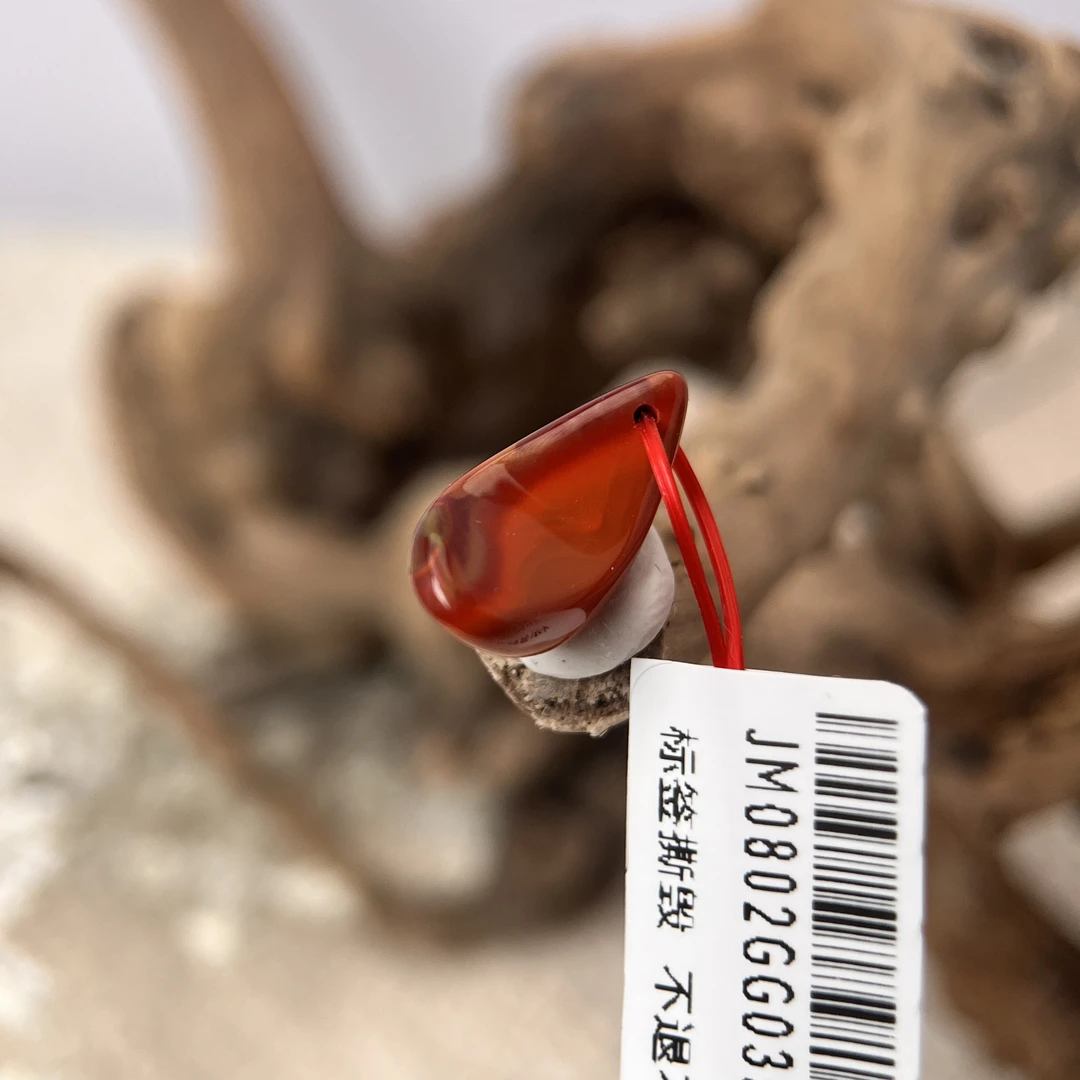 GG03591原矿九口包浆南红卡子提溜侧挂9*16.8mm