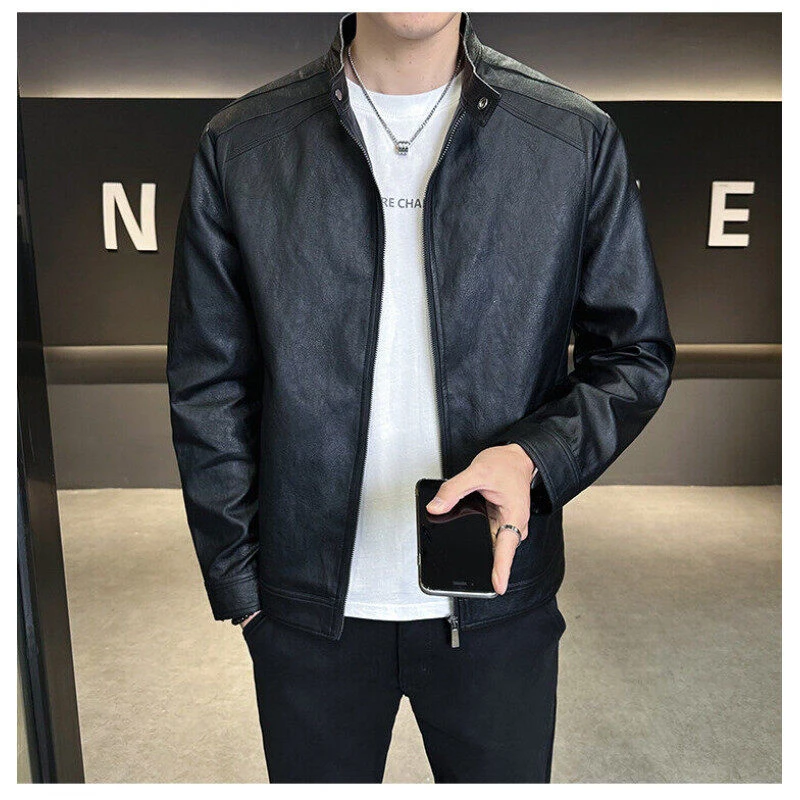 TUCANO啄木鳥/秋季男生皮衣外套年轻款立领休闲青年秋冬短款帅气
