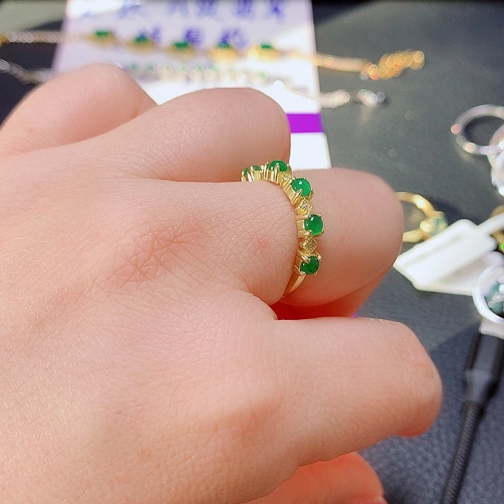 银S925镶嵌戒指翡翠