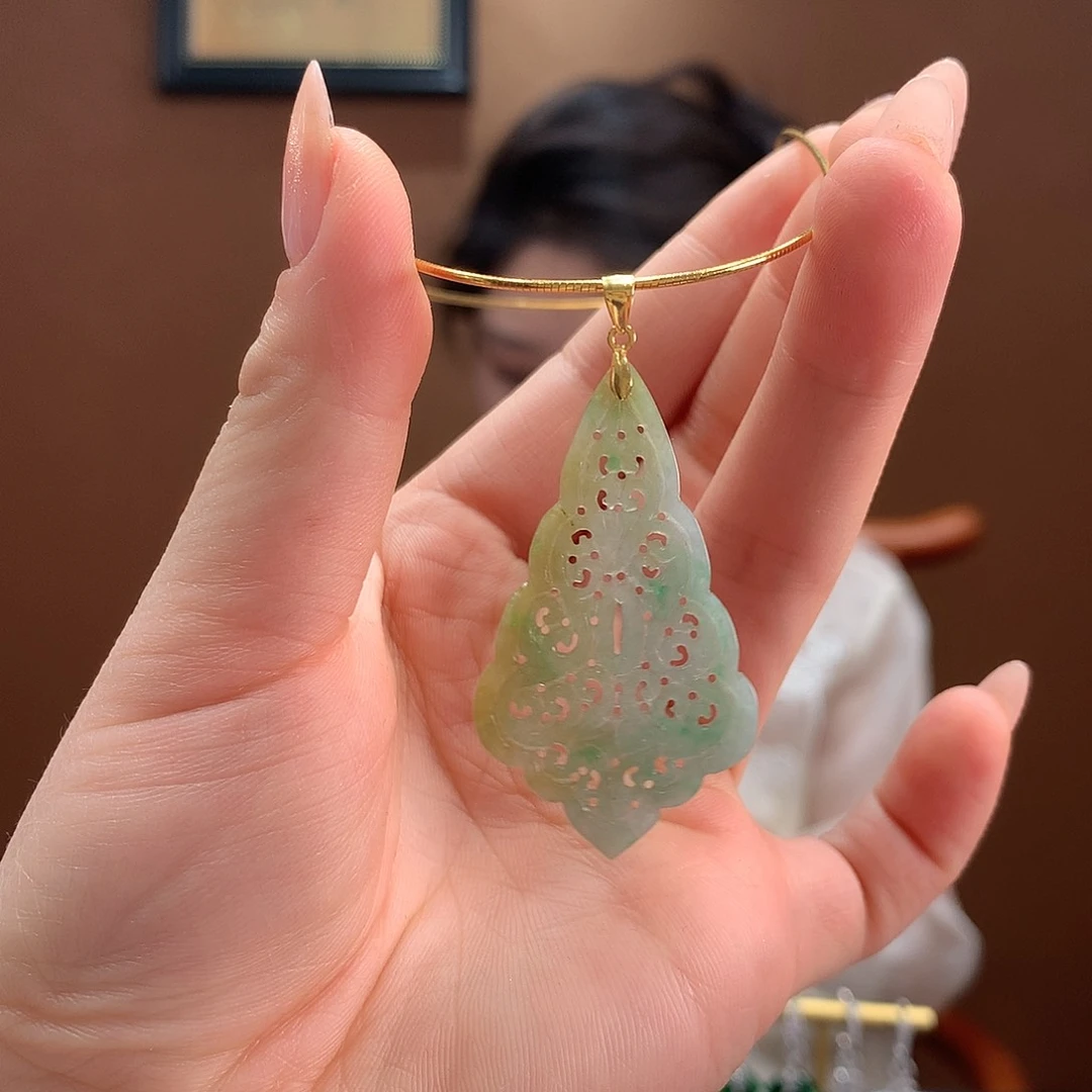 翡翠银S925镶嵌颈饰吊坠