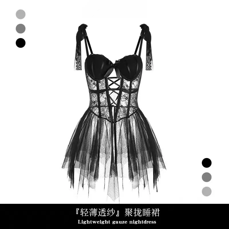 （夜芭蕾）75-120斤天鹅圆舞曲轻奢女神睡衣鱼骨胸衣爆款睡裙