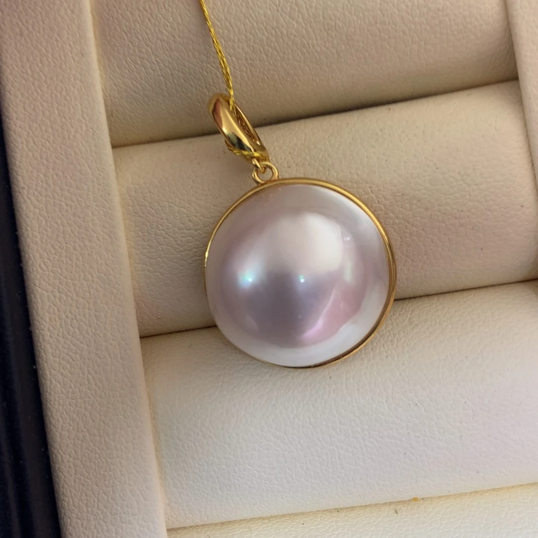 银S925镶嵌拼合珍珠（马贝珠）颈饰