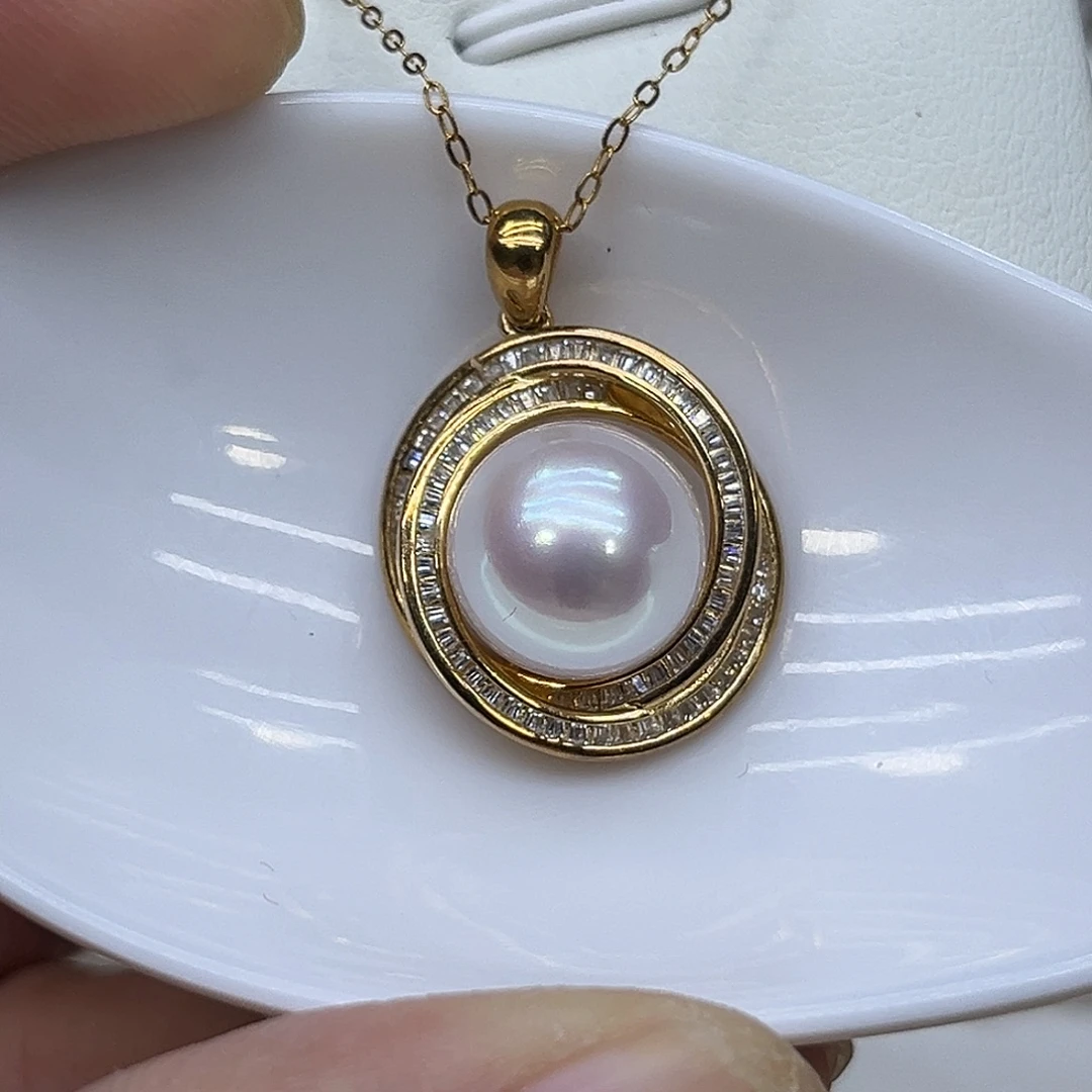 淡水珍珠银S925镶嵌颈饰